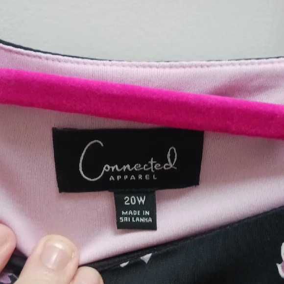 Connected Apparel Black and Pink Floral Dress - Picture 2 of 10